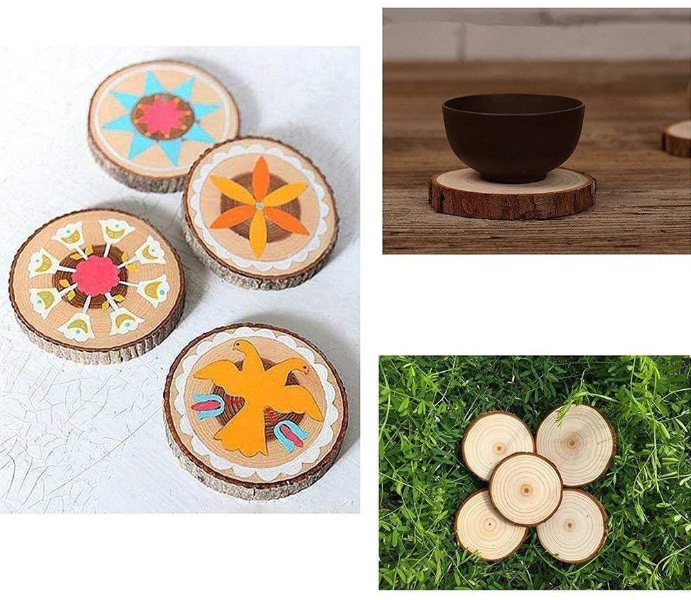  5ARTH Natural Wood Slices - 30 Pcs 3.5-4 inches Craft